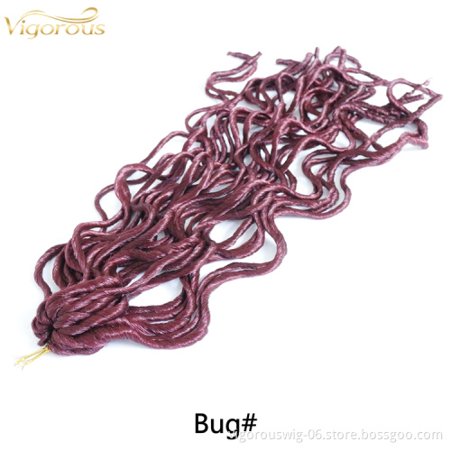 Wholesale faux locks crochet curly braiding hair crochet twist braids synthetic hair extension 100g 20inch braid bulk hair simi